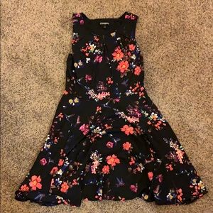 Express Floral A Line Dress